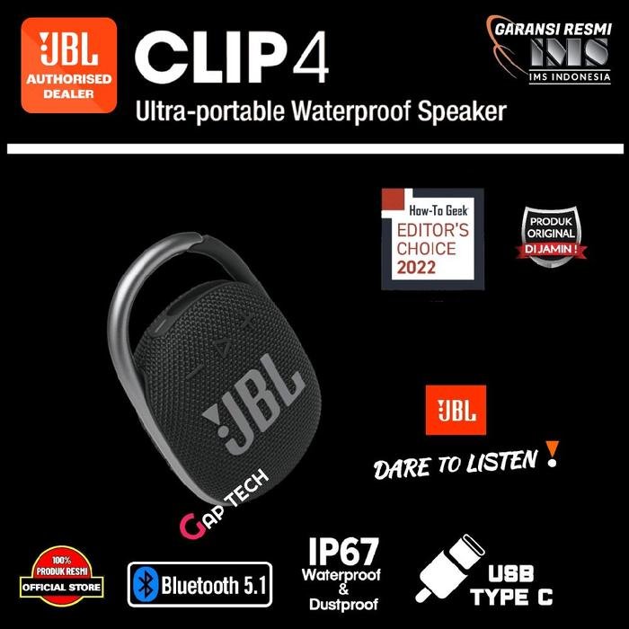 JBL CLIP 4 / CLIP4 Successor CLIP 3 Ultra Portable Waterproof Speaker Original - Black