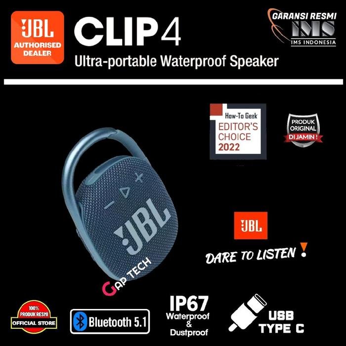 JBL CLIP 4 / CLIP4 Successor CLIP 3 Ultra Portable Waterproof Speaker Original - Blue