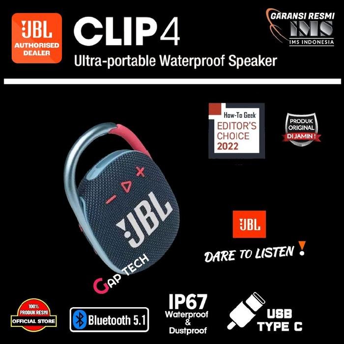JBL CLIP 4 / CLIP4 Successor CLIP 3 Ultra Portable Waterproof Speaker Original - Blue Pink