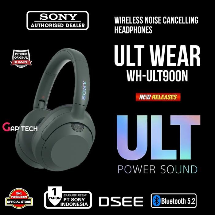 Sony WH ULT900N / ULT WEAR Wireless Noise Cancelling Headphones Original - FOREST GRAY