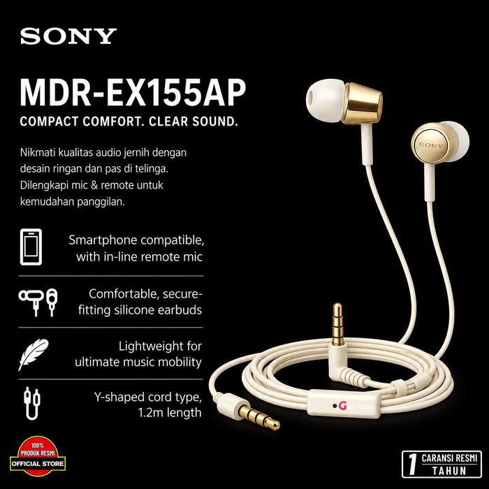Sony MDR-EX155AP / EX 155AP In-Ear Monitor Headphone Original - Gold