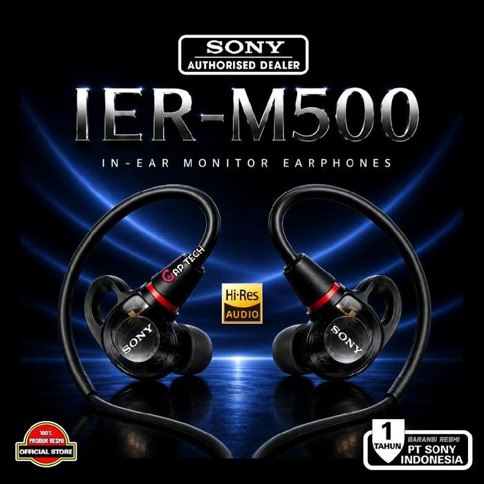 Sony IER-M500 / IER M500 / IER M 500 / IERM500 - Wired In-Ear Monitor Earphones / IEM Original - Black