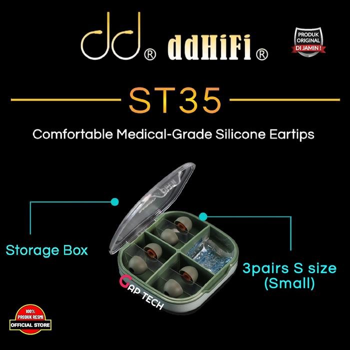 dd DDHIFI ST35 / ST 35 Comfortable Medical-Grade Silicone Eartips Original - SMALL SIZE