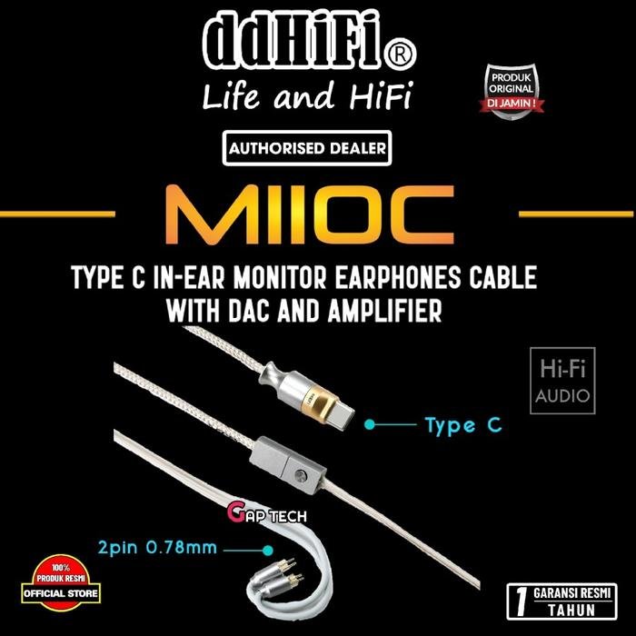 DD DDHIFI M110C / M 110C / M 110 C USB Audio USB C / Type C Interface Decoding In-Ear Monitor Earphones Cable with MMCX and 2-Pin 0.78mm / iem Cable Original - 2Pin 0.78mm