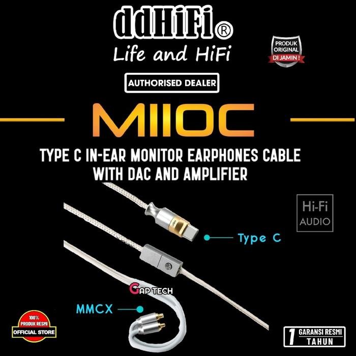 DD DDHIFI M110C / M 110C / M 110 C USB Audio USB C / Type C Interface Decoding In-Ear Monitor Earphones Cable with MMCX and 2-Pin 0.78mm / iem Cable Original - MMCX