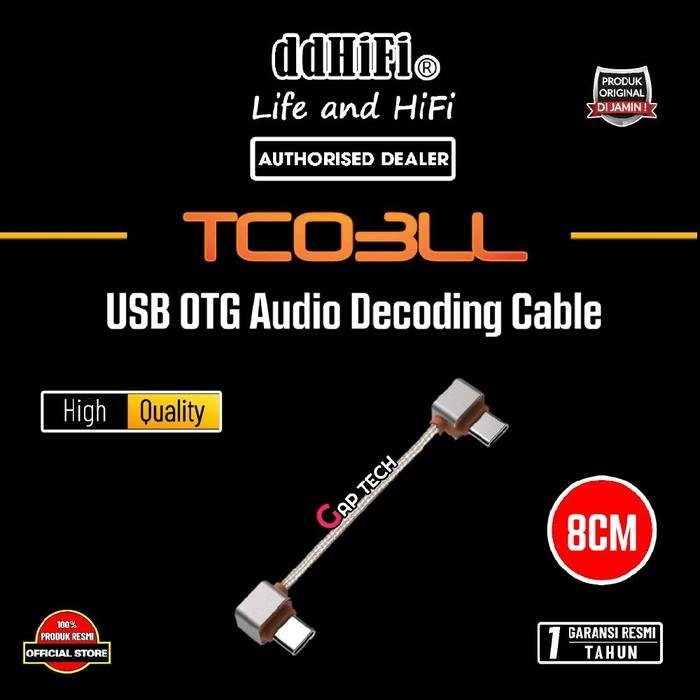 DDHIFI TC03SS / TC 03 SS / TC03SL / TC 03 SL / TC03LL / TC 03 LL USB C OTG Audio Decoding Cable Original - TC03LL 8CM