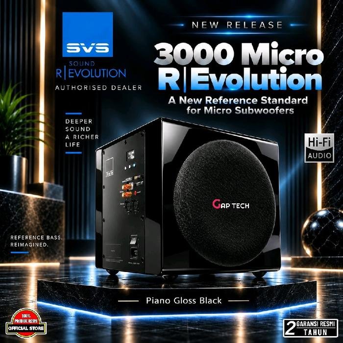 SVS 3000 Micro R Evolution / 3000Micro R Evolution / 3000 Micro REvolution Sealed Subwoofer Original - PIANO GLOSS BLACK