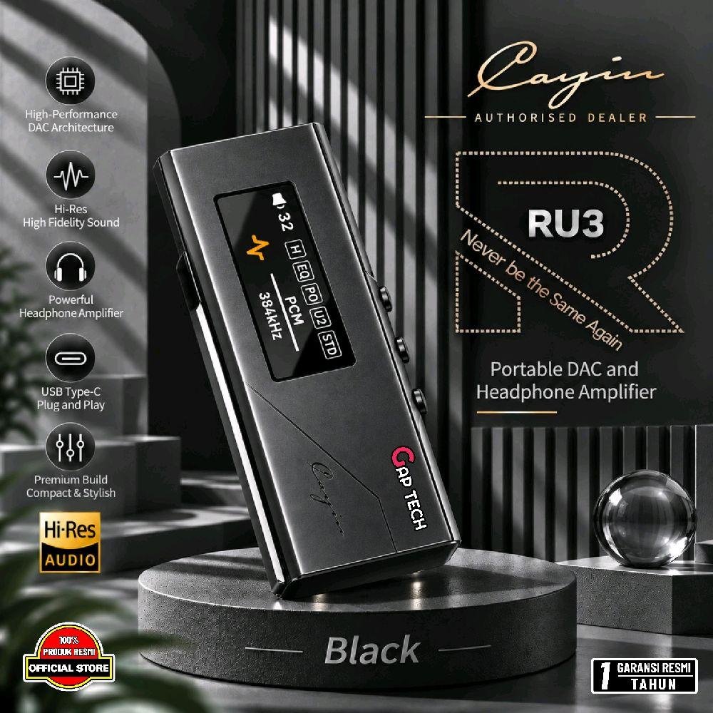 Cayin RU3 / RU3 / RU-3 Portable DAC and Headphone Amplifier with ESS ES9069Q DAC / DAC AMP Original - Black