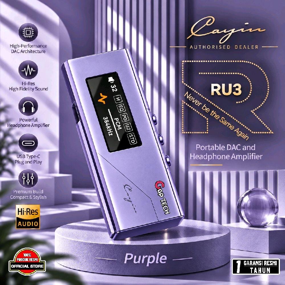 Cayin RU3 / RU3 / RU-3 Portable DAC and Headphone Amplifier with ESS ES9069Q DAC / DAC AMP Original - Purple