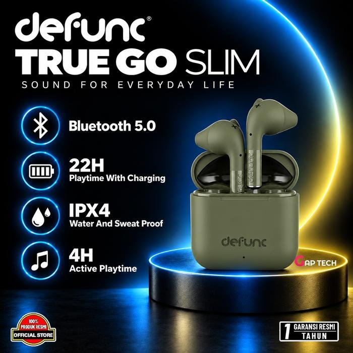 Defunc True Go Slim True Wireless Earbuds Earphone TWS True GoSlim Original - Green