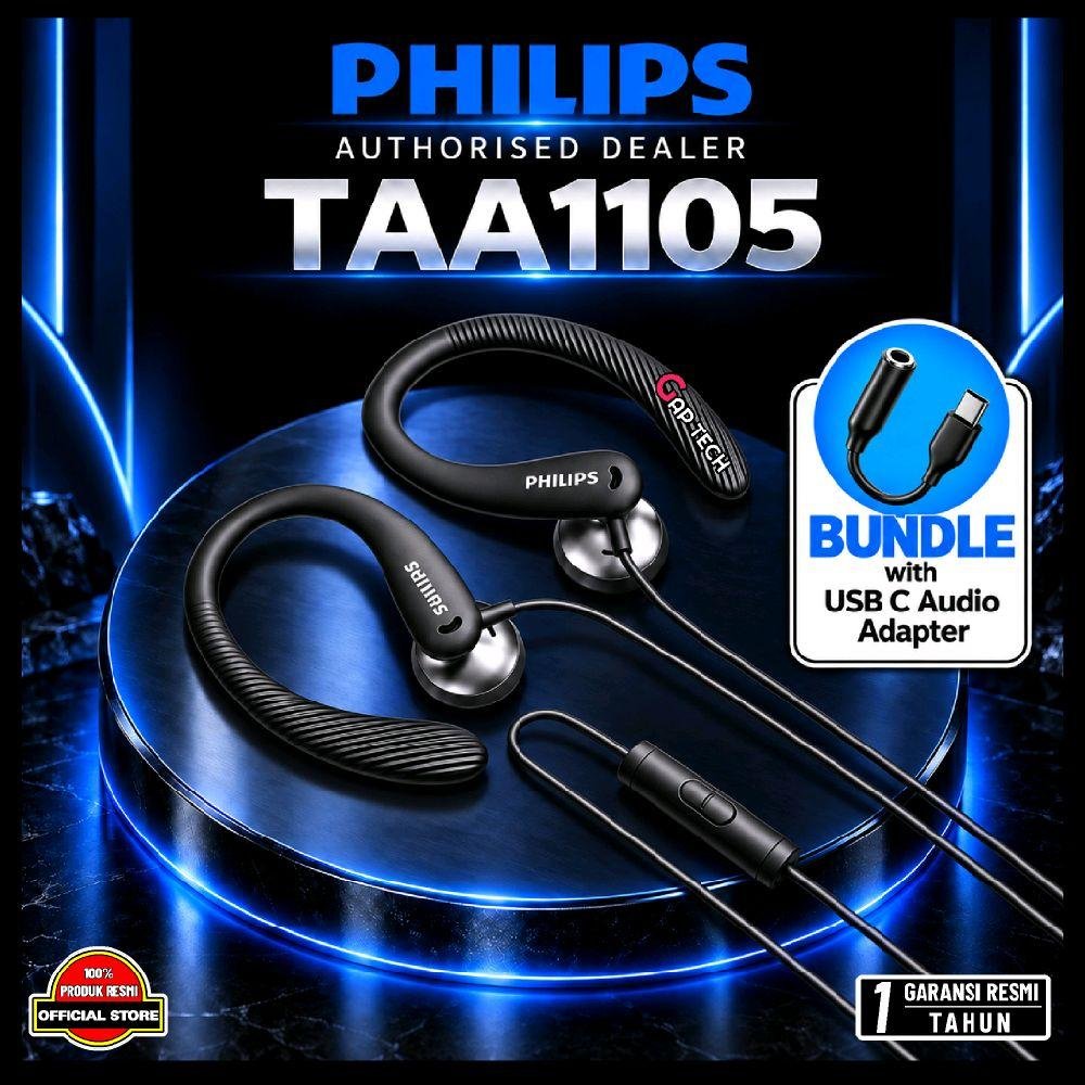 Philips TAA1105 In-ear sports headphones with mic / TAA 1105 Original - Black
