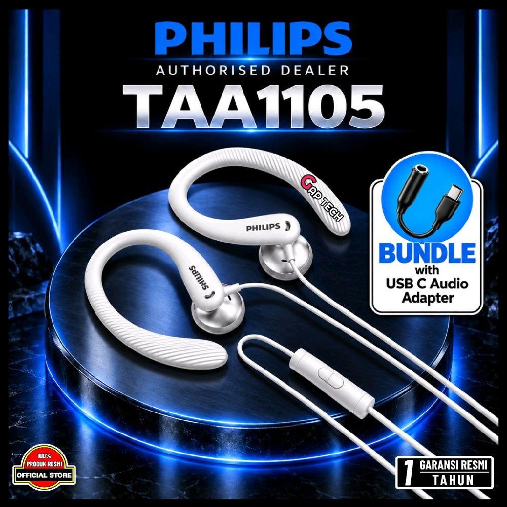 Philips TAA1105 In-ear sports headphones with mic / TAA 1105 Original - White