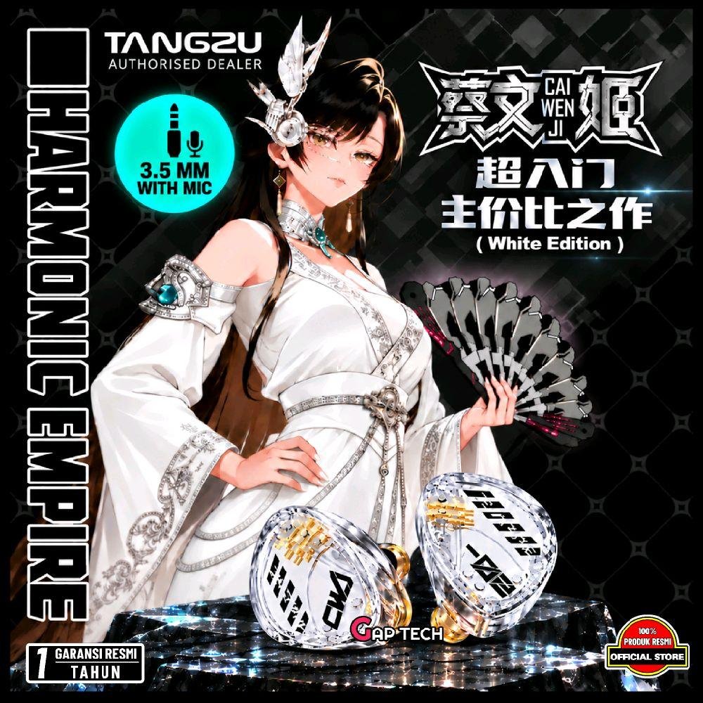 Tangzu Harmonic Empire / HE Cai Wenji 10mm Single Dynamic Driver In-Ear Monitors Earphone / IEM Original - TRANSPARANT 3.5MM WITH MIC