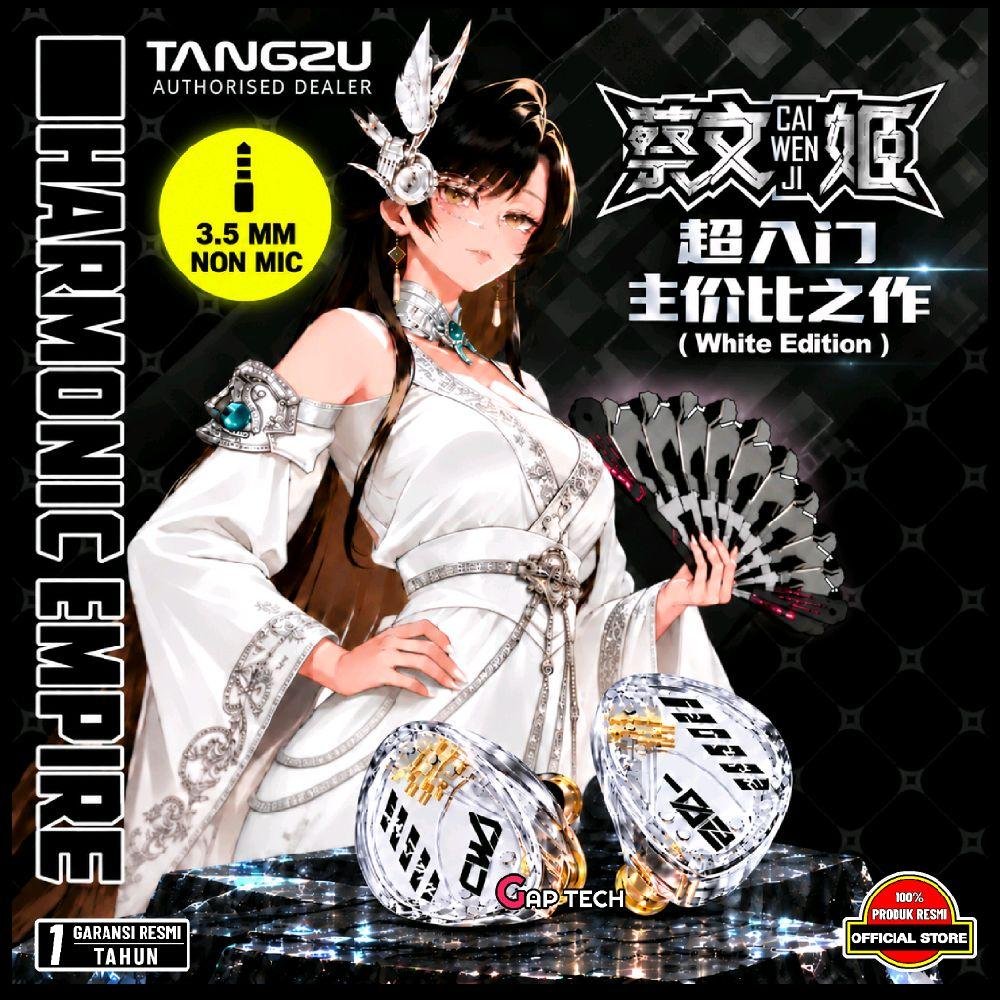 Tangzu Harmonic Empire / HE Cai Wenji 10mm Single Dynamic Driver In-Ear Monitors Earphone / IEM Original - TRANSPARANT 3.5MM NO MIC
