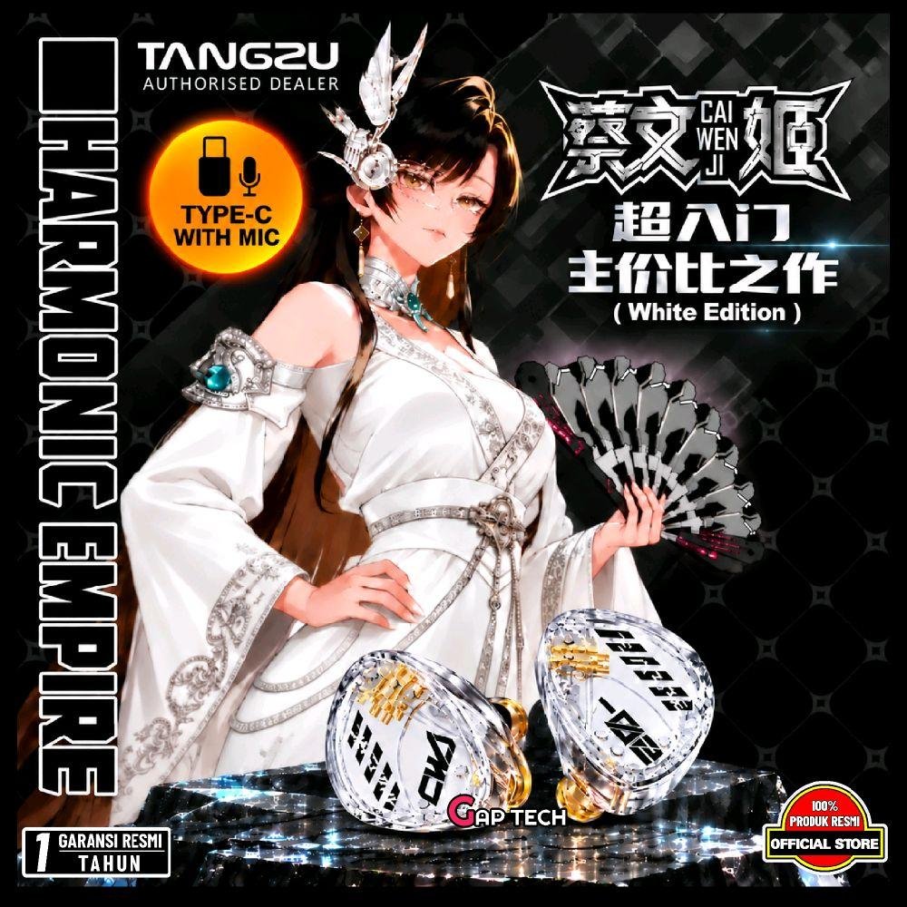 Tangzu Harmonic Empire / HE Cai Wenji 10mm Single Dynamic Driver In-Ear Monitors Earphone / IEM Original - TRANSPARANT TYPE-C
