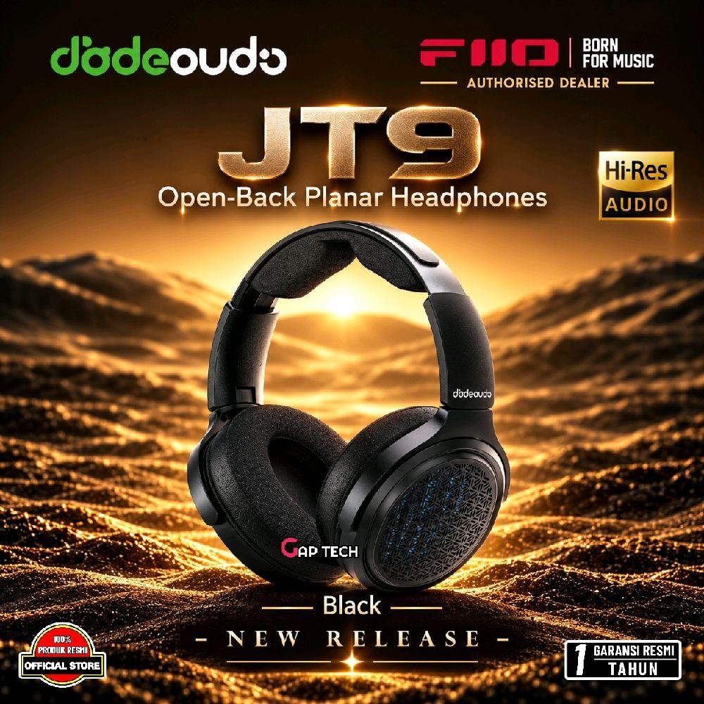 Fiio JT9 / JT 9 / JT-9 Hi-Res Open-Back Planar Headphones Original - BLACK