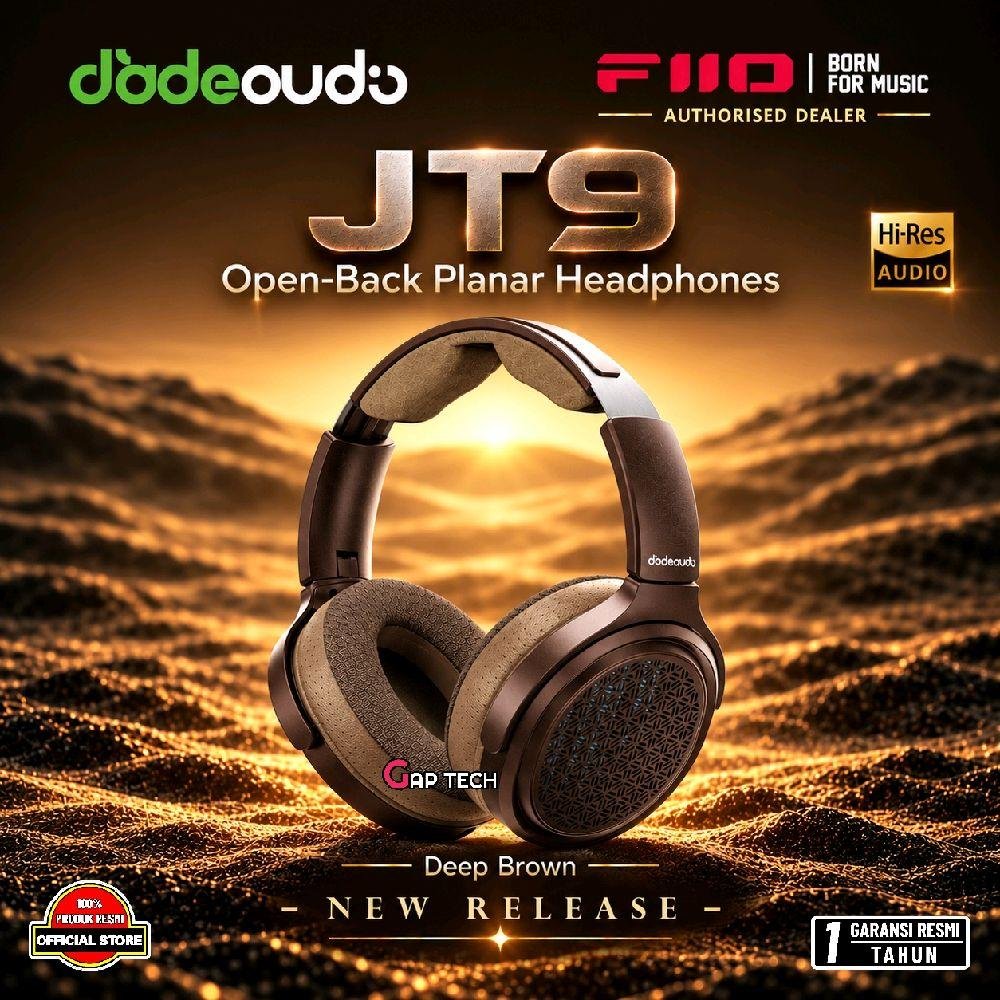 Fiio JT9 / JT 9 / JT-9 Hi-Res Open-Back Planar Headphones Original - DEEP BROWN