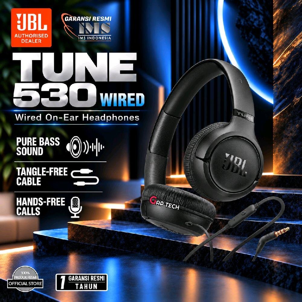 JBL Tune 530 Series / Tune 530 Wired / T530 Wired / T 530 Wired / Tune 530C USB-C / Tune 530C / T530C / T530 C / T 530 C Wired On-Ear Headphones Original - T530 3.5MM BLACK