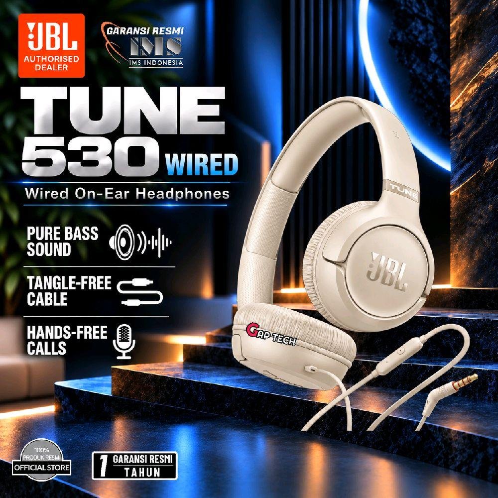 JBL Tune 530 Series / Tune 530 Wired / T530 Wired / T 530 Wired / Tune 530C USB-C / Tune 530C / T530C / T530 C / T 530 C Wired On-Ear Headphones Original - T530 3.5MM BEIDGE