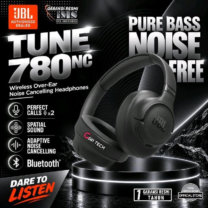 JBL Tune 780NC / Tune780NC / T780NC / T 780NC Wireless Over-Ear Noise Cancelling Headphones Original - Black
