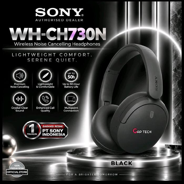 Sony WH-CH730N / WH CH730N / WH CH 730N / WH CH 730 N Wireless Noise Cancelling Headphones Original - Black
