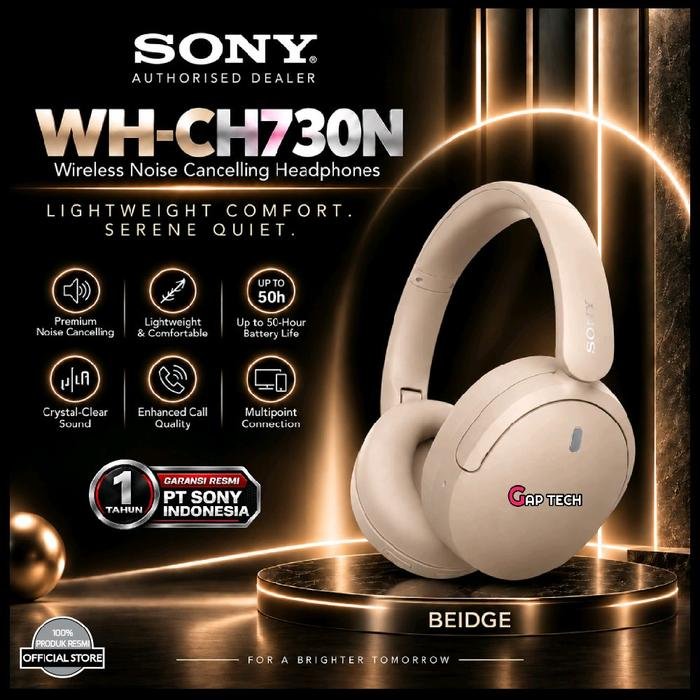 Sony WH-CH730N / WH CH730N / WH CH 730N / WH CH 730 N Wireless Noise Cancelling Headphones Original - Beidge